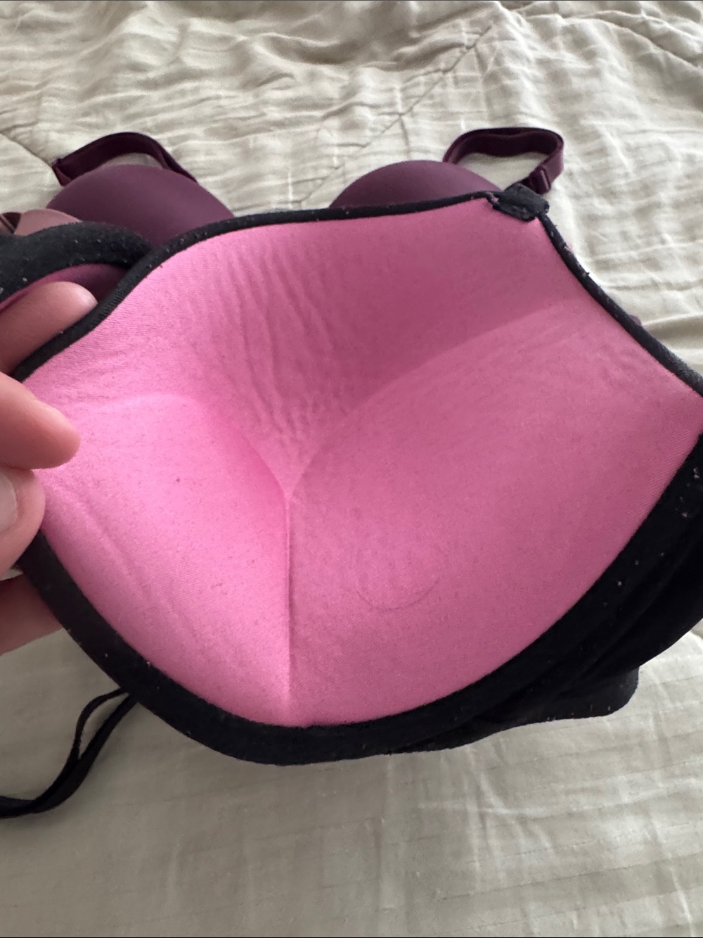 Victoria’s Secret Pink Everyday Seamless T-Shirt Bra - Black, Dusty Rose & Plum - Picture 2 of 3
